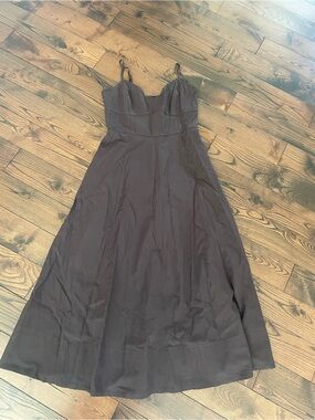 GAP Brown Linen Midi Dress